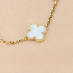 [MIRA]New CLOVER WHITE PEARL MOP 5 MOTIF BRACELET COLLECTION