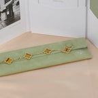 [MIRA]New  CLOVER 5 MOTIFS TIGER EYE BRACELET COLLECTION