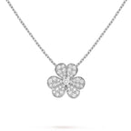 ??MIRA?¡¥CLOVER DIAMOND NECKLACE SILVER
