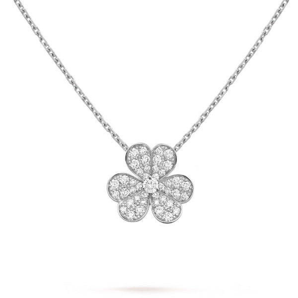 ??MIRA?¡¥CLOVER DIAMOND NECKLACE SILVER