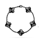 [MIRA]New CLOVER 5 MOTIF BLACK BRACELET