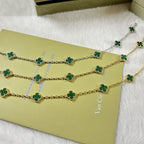 [??MIRA?¡¥]CLOVER 6 MOTIF MALACHITE BRACELET