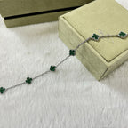 [??MIRA?¡¥]CLOVER 6 MOTIF MALACHITE BRACELET