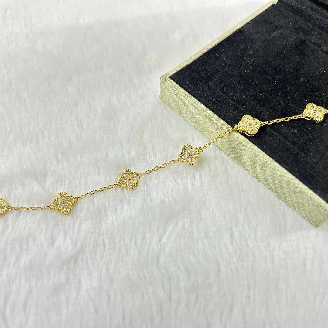 [MIRA]New CLOVER 6 MOTIF DIAMOND BRACELET