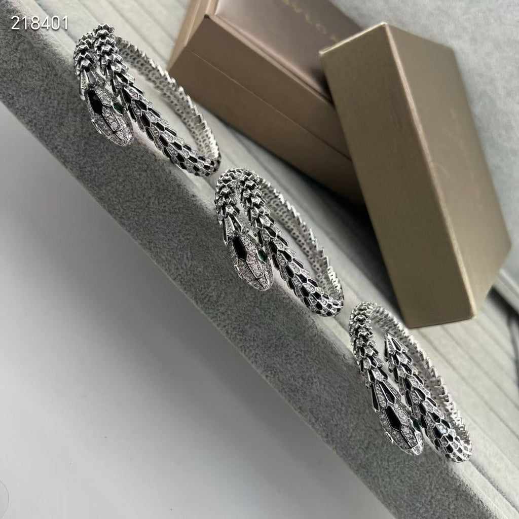 [MIRA] EW OBSIDIAN & DIAMOND SERPENT BRACELET