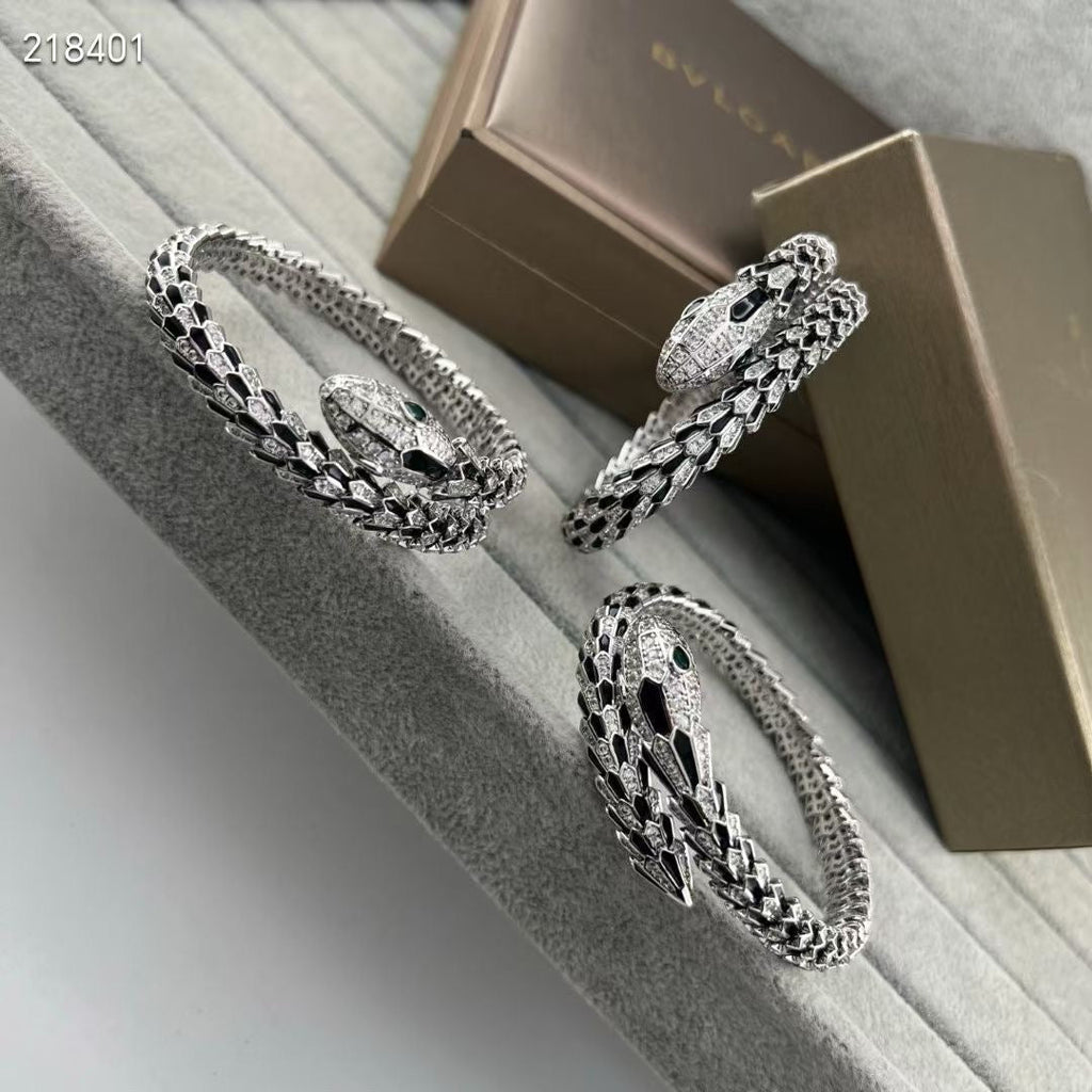 [MIRA] EW OBSIDIAN & DIAMOND SERPENT BRACELET