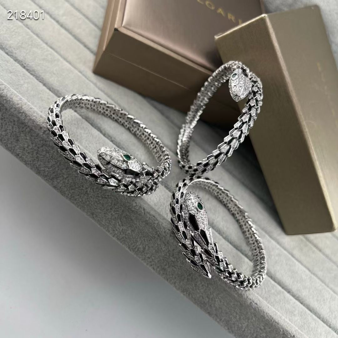 [MIRA] EW OBSIDIAN & DIAMOND SERPENT BRACELET