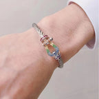 ??MIRA?¡¥FORC LARGE HORSESHOE  COLORED DIAMOND BRACELET SILVER