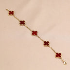 [MIRA]New  CLOVER 5 MOTIF RED CORNELIAN BRACELET COLLECTION