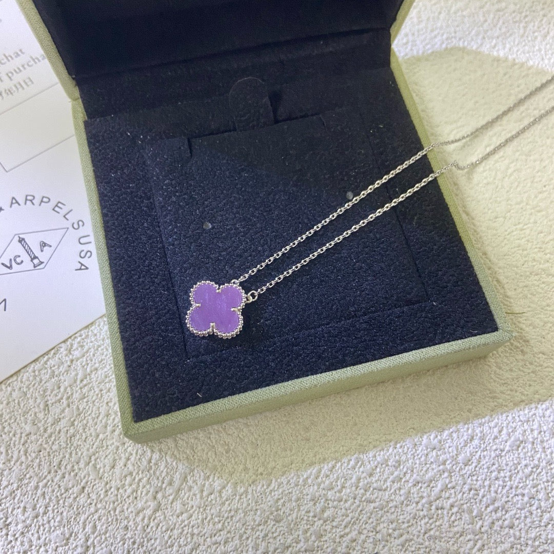 ??MIRA?¡¥CLOVER 15MM  PURPLE VIOLET NECKLACE