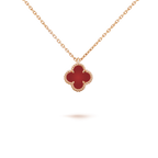 ??MIRA?¡¥CLOVER MINI 9.5MM WHITE CARNELIANS NECKLACE