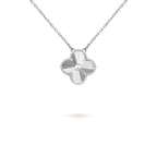 ??MIRA?¡¥CLOVER 15MM LASER NECKLACE SILVER