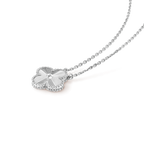??MIRA?¡¥CLOVER 15MM LASER NECKLACE SILVER