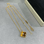 ??MIRA?¡¥CLOVER 15MM DIAMOND AND YELLOW TIGER'S EYE AGATE necklace