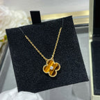 ??MIRA?¡¥CLOVER 15MM DIAMOND AND YELLOW TIGER'S EYE AGATE necklace