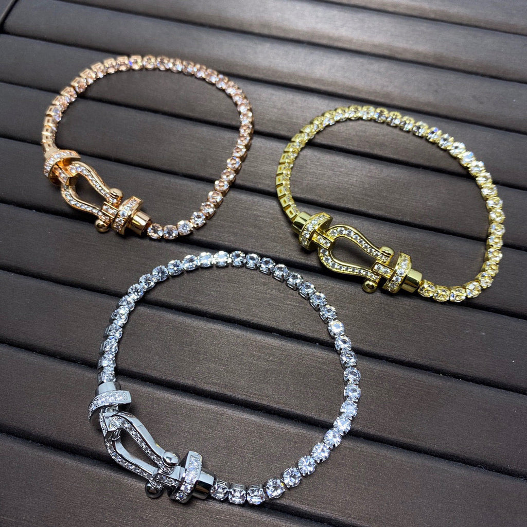 ??MIRA?¡¥FORCE  HORSESHOE  DIAMOND TENNIS BRACELET