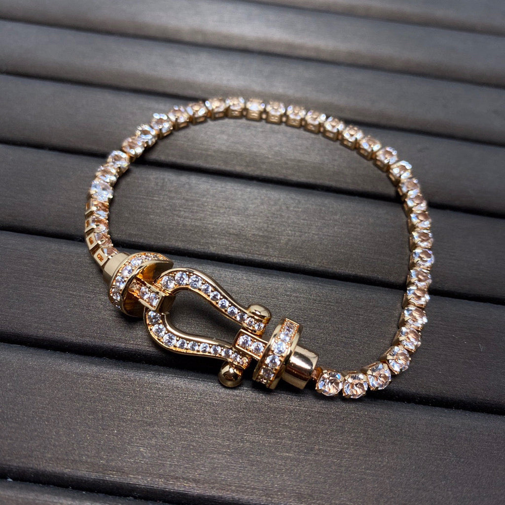 ??MIRA?¡¥FORCE  LARGE HORSESHOE FULL DIAMOND TENNIS BRACELET