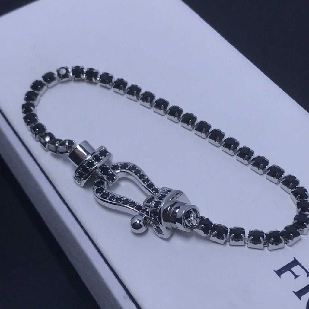 ??MIRA?¡¥FORCE  LARGE HORSESHOE FULL DIAMOND TENNIS BRACELET