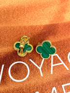 [MIRA] CLOVER LARGE (20mm) 1 MOTIFS GREENER MOP STUD EARRINGS