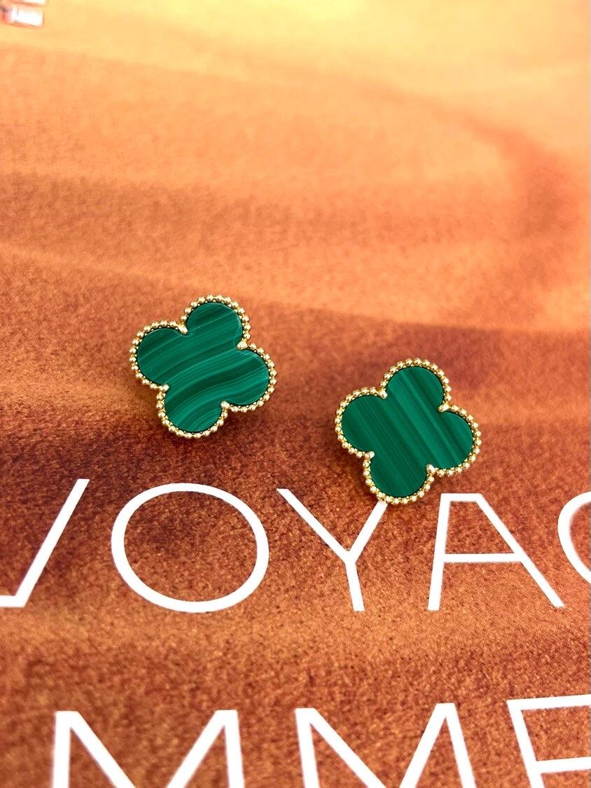 [MIRA] CLOVER LARGE (20mm) 1 MOTIFS GREENER MOP STUD EARRINGS