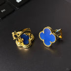 [MIRA] CLOVER LARGE (20mm) 1 MOTIFS BLUE MOP STUD EARRINGS