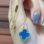 ??MIRA?¡¥CLOVER 15MM BLUE AGATE NECKLACE