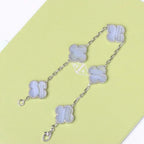 [MIRA]New  CLOVER 5 MOTIF PURPLE CHALCEDONY BRACELET COLLECTION