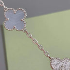 [MIRA]New  CLOVER 5 MOTIF PURPLE CHALCEDONY BRACELET COLLECTION