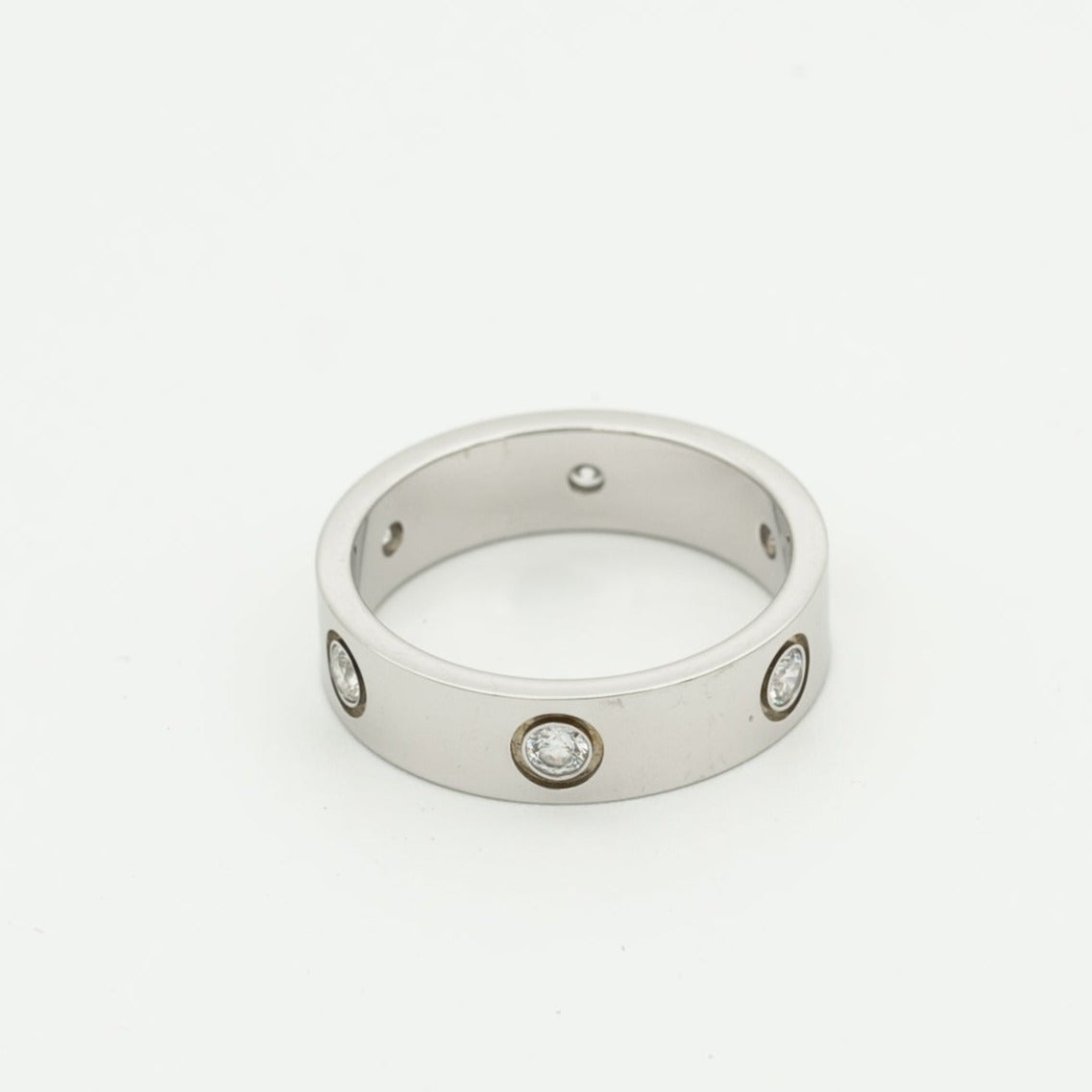 ??MIRA?¡¥LOVE RING 5.5MM 6 DIAMONDS SILVER