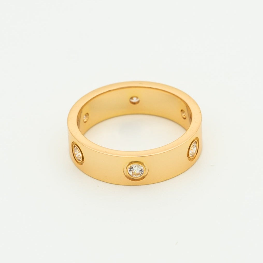 ??MIRA?¡¥LOVE RING 5.5MM 6 DIAMONDS PINK GOLD