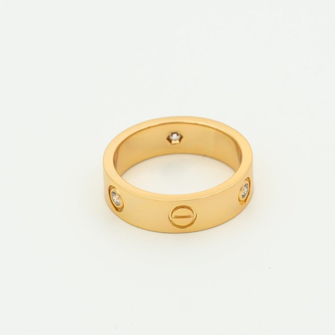 ??MIRA?¡¥LOVE RING 5.5MM 3 DIAMONDS PINK GOLD