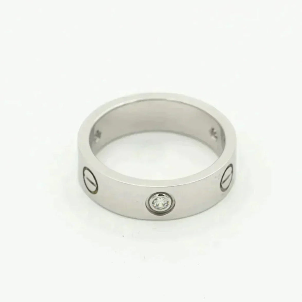 ??MIRA?¡¥LOVE RING 5.5MM 3 DIAMONDS SILVER