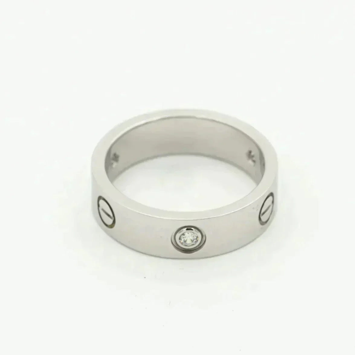 ??MIRA?¡¥LOVE RING 5.5MM 3 DIAMONDS SILVER