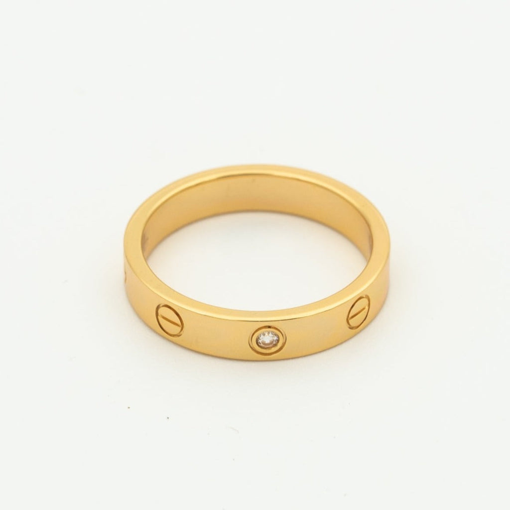 ??MIRA?¡¥LOVE RING 4MM 1 DIAMOND PINK GOLD
