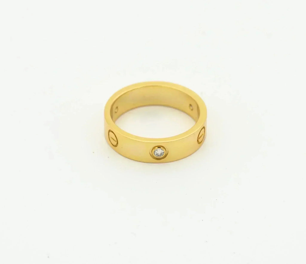 ??MIRA?¡¥LOVE RING 4MM 1 DIAMOND GOLD
