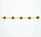 [MIRA]New  CLOVER 5 MOTIFS TIGER EYE BRACELET COLLECTION