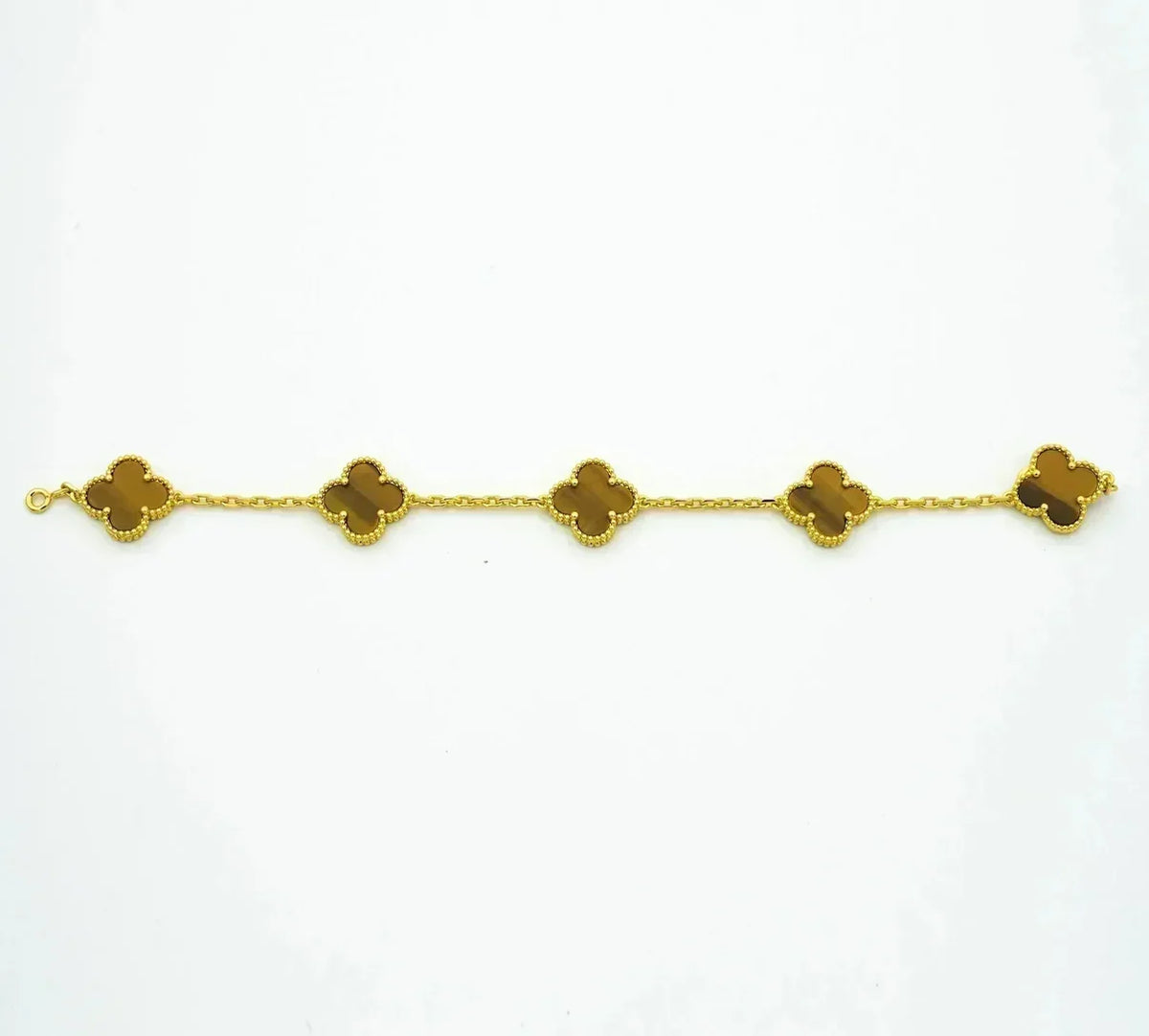 [MIRA]New  CLOVER 5 MOTIFS TIGER EYE BRACELET COLLECTION