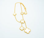 ??MIRA?¡¥CLOVER MOTHER OF PEARL NECKLACE 6 MOTIF