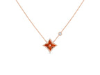 ??MIRA?¡¥STAR NECKLACE PINK GOLD 1 DIAMOND