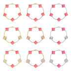 [MIRA]New  CLOVER 5 MOTIFS  PINK MOP BRACELET COLLECTION
