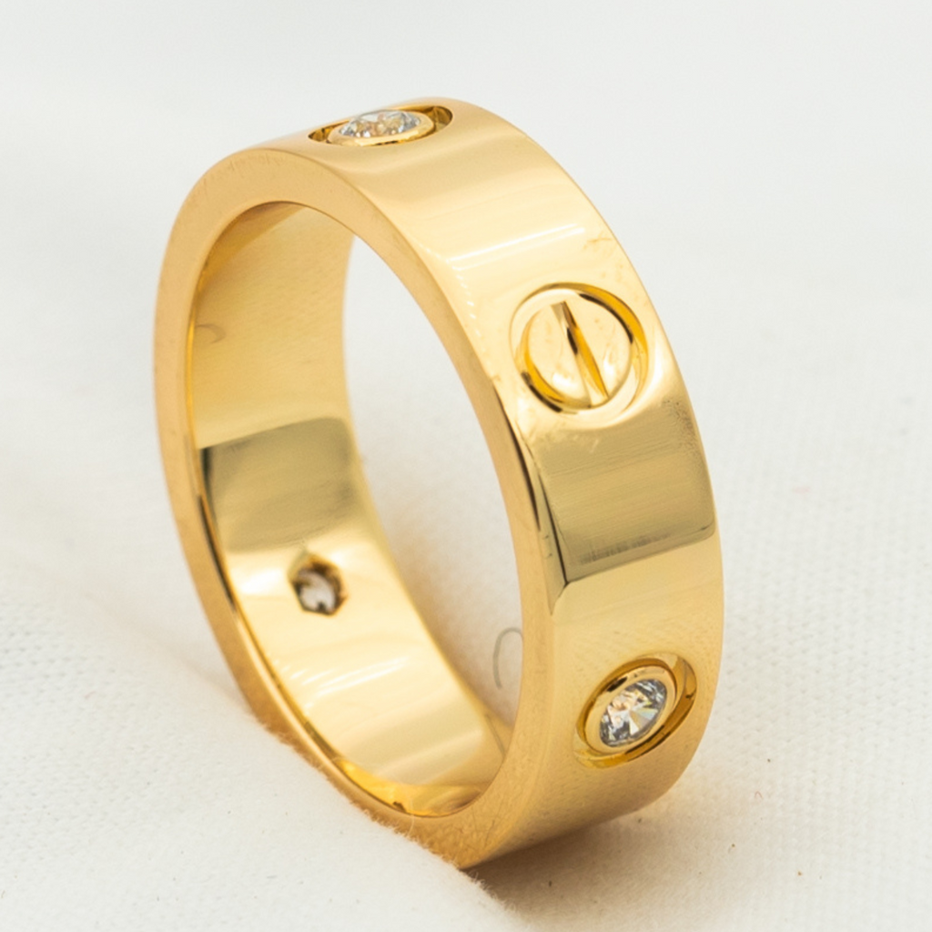 ??MIRA?¡¥LOVE RING 5.5MM 3 DIAMONDS PINK GOLD