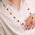 ??MIRA?¡¥CLOVER 20 MOTIFS CARNELIAN NECKLACE