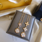 ??MIRA?¡¥COLOR BLOSSOM LARIAT NECKLACE PINK GOLD WHITE MOTHER PEARL AND DIAMOND
