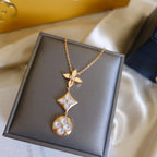 ??MIRA?¡¥COLOR BLOSSOM LARIAT NECKLACE PINK GOLD WHITE MOTHER PEARL AND DIAMOND