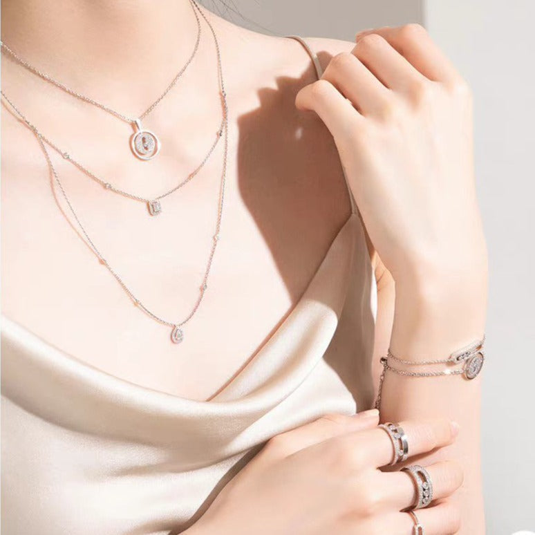 [MIRA]LUCKY MOVER PM PAVED NECKLACE