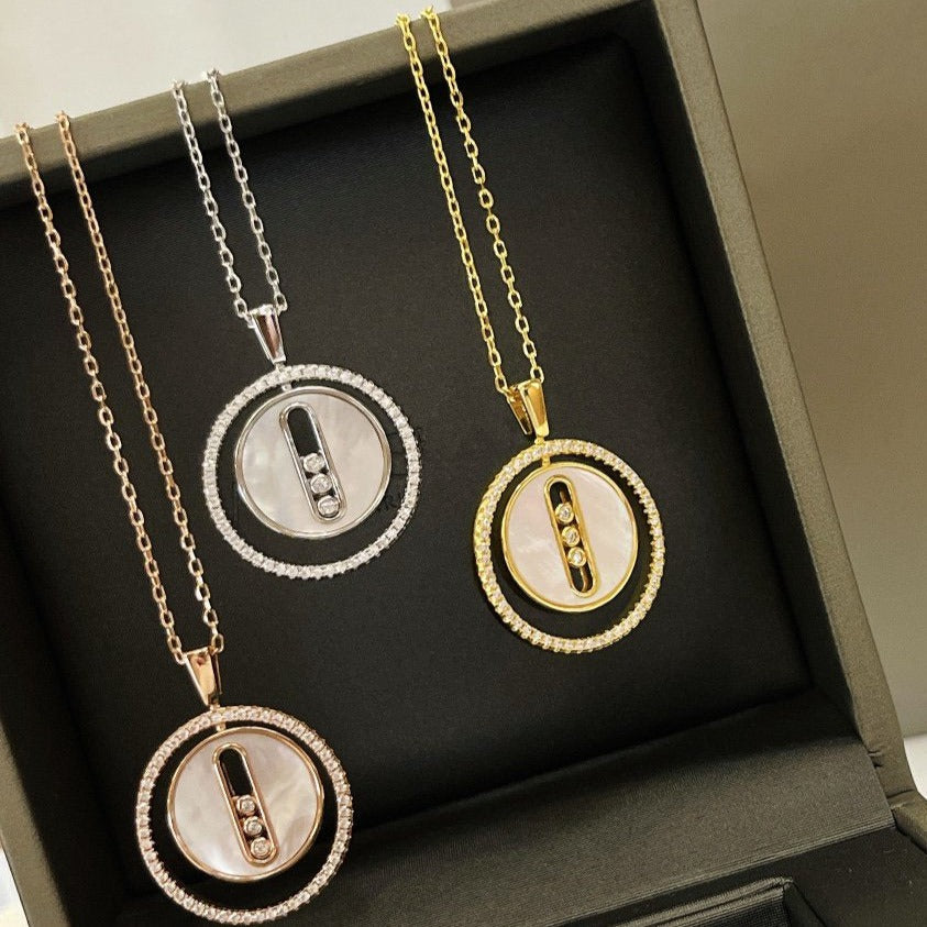 [MIRA]  MOVE MM NACRE BLANCHE DIAMOND NECKLACE