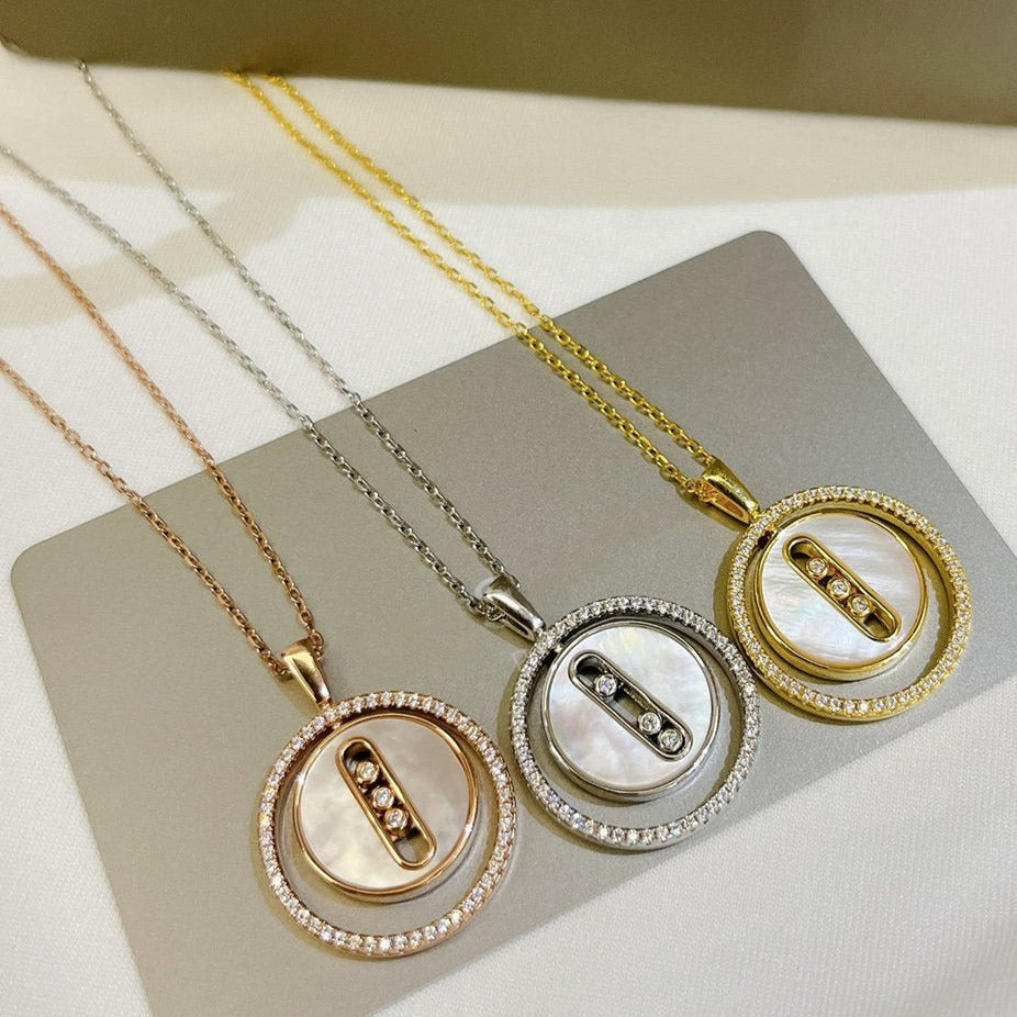 [MIRA]  MOVE MM NACRE BLANCHE DIAMOND NECKLACE