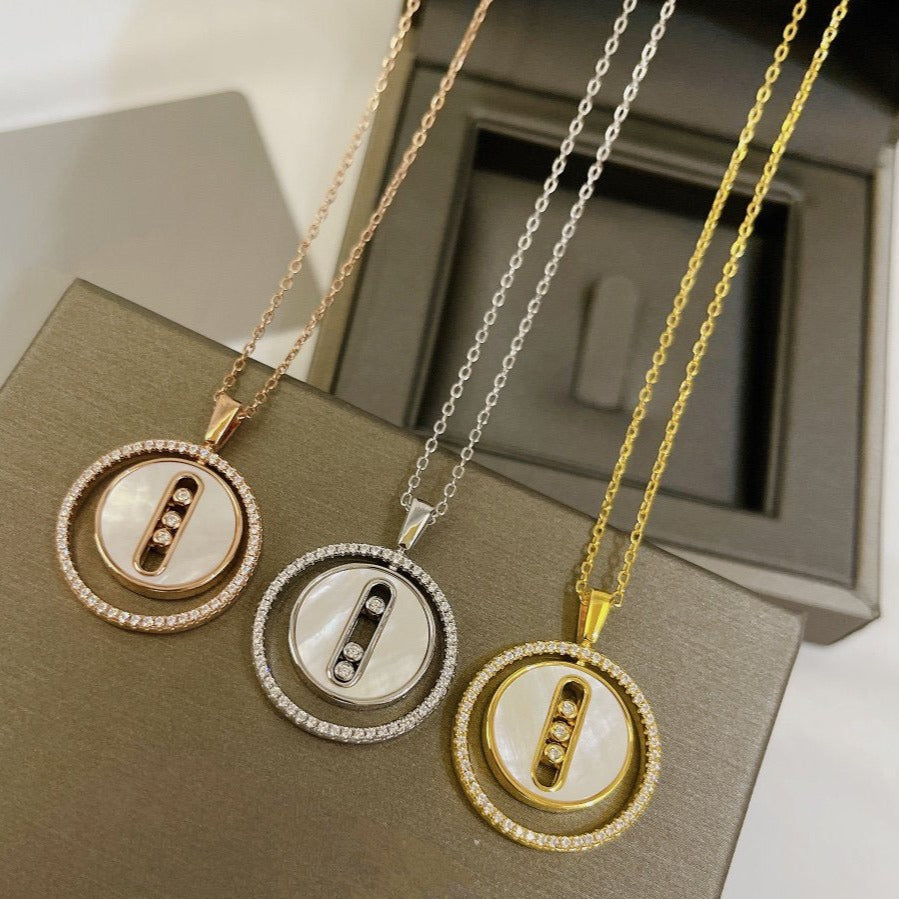[MIRA]  MOVE MM NACRE BLANCHE DIAMOND NECKLACE
