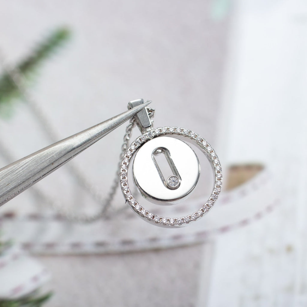 [MIRA]LUCKY MOVE PM NECKLACE SILVER DIAMOND