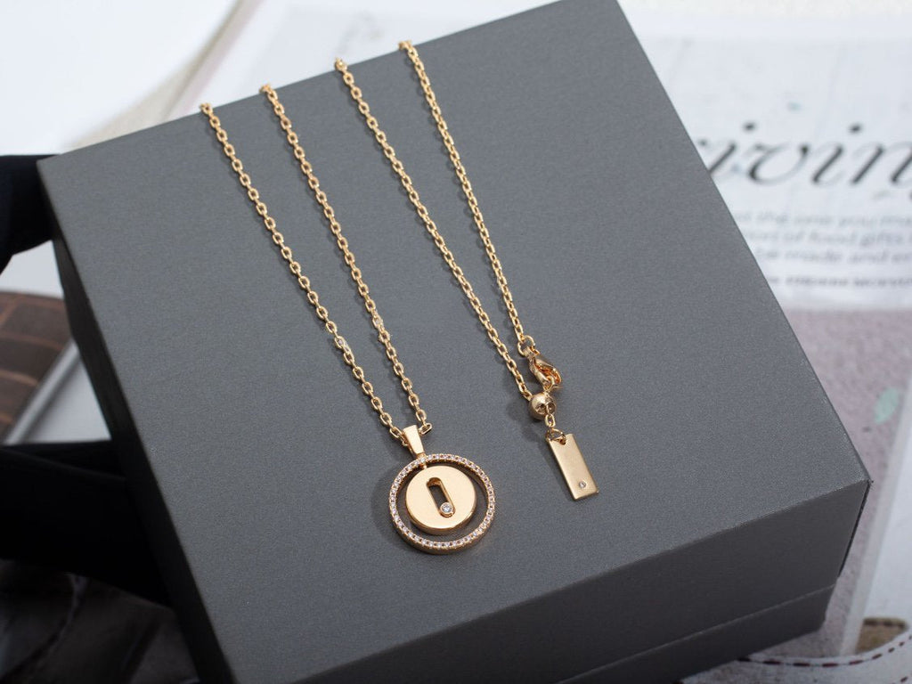 [MIRA]LUCKY MOVE PM NECKLACE PINK GOLD DIAMOND